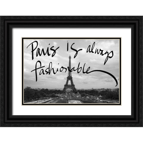 Fashionable Paris Black Ornate Wood Framed Art Print with Double Matting by Navas, Emily