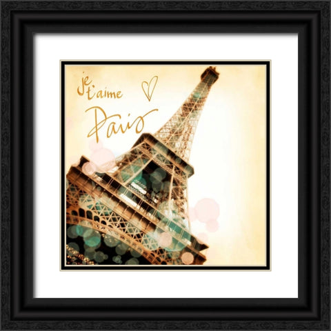 Je, taime Paris Black Ornate Wood Framed Art Print with Double Matting by Navas, Emily