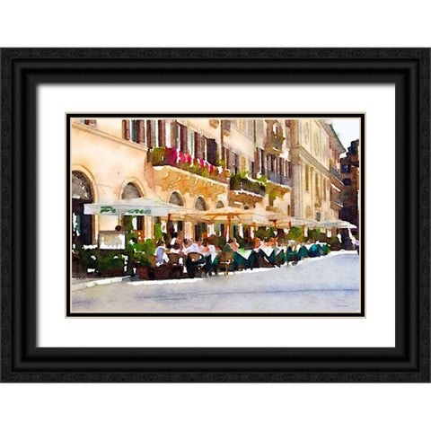 Cafe Italia Black Ornate Wood Framed Art Print with Double Matting by Navas, Emily