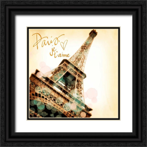 Paris, Je taime Black Ornate Wood Framed Art Print with Double Matting by Navas, Emily