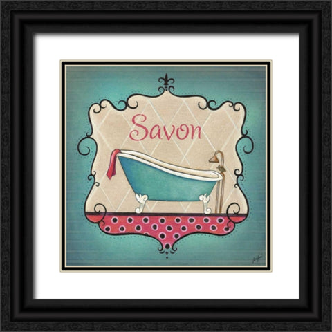 Bain and Savon II Black Ornate Wood Framed Art Print with Double Matting by Josefina