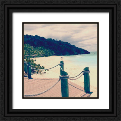 Island Vacation IV Black Ornate Wood Framed Art Print with Double Matting by Bryant, Susan