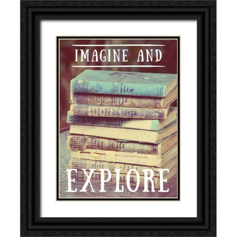 Explore Books Black Ornate Wood Framed Art Print with Double Matting by Peck, Gail