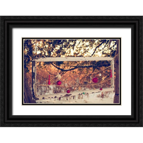 Merry and Bright Black Ornate Wood Framed Art Print with Double Matting by Poynter, Kelly