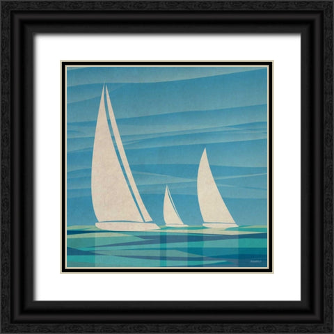 Water Journey I Black Ornate Wood Framed Art Print with Double Matting by Meneely, Dan