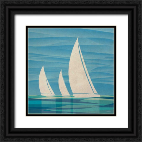 Water Journey II Black Ornate Wood Framed Art Print with Double Matting by Meneely, Dan