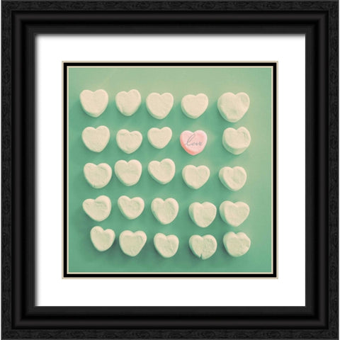 Marshmallow Love Black Ornate Wood Framed Art Print with Double Matting by Peck, Gail