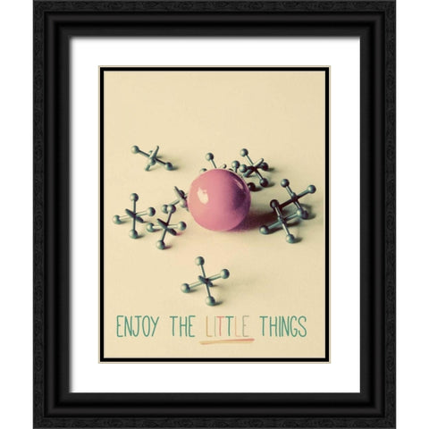 Enjoy the Little Things Black Ornate Wood Framed Art Print with Double Matting by Peck, Gail