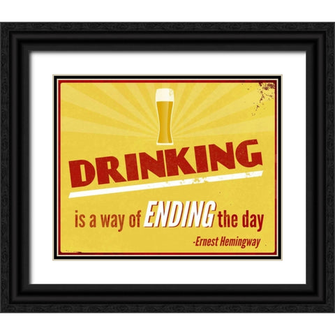 Drinking Inspiration II Black Ornate Wood Framed Art Print with Double Matting by SD Graphics Studio