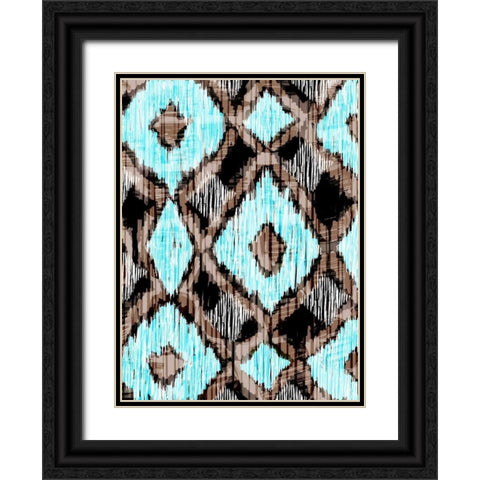 Rustic Ikat Border II Black Ornate Wood Framed Art Print with Double Matting by Biscardi, Nicholas