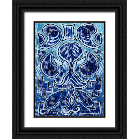 Rustic Ikat Border III Black Ornate Wood Framed Art Print with Double Matting by Biscardi, Nicholas