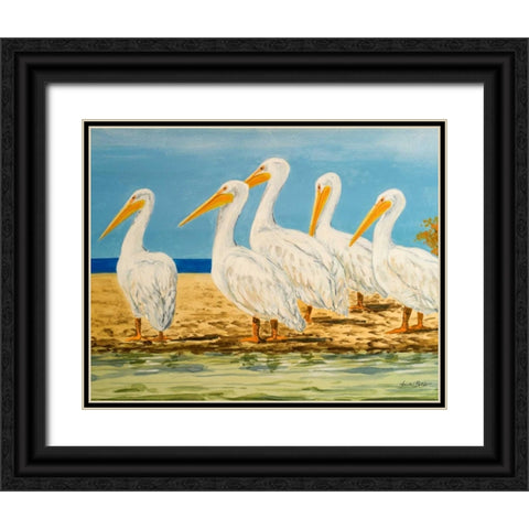 Coastal Flock I Black Ornate Wood Framed Art Print with Double Matting by Baliko, Linda