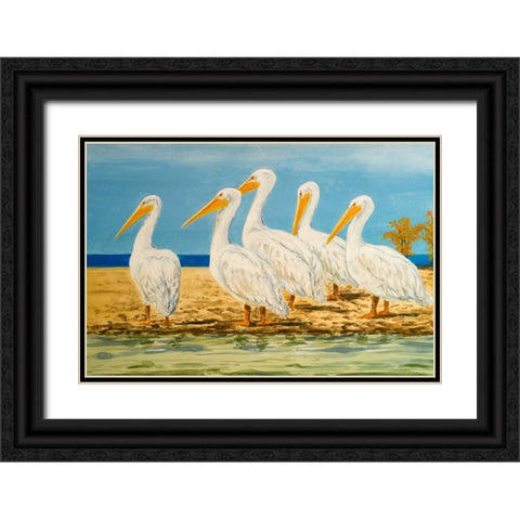 Coastal Flock I Black Ornate Wood Framed Art Print with Double Matting by Baliko, Linda