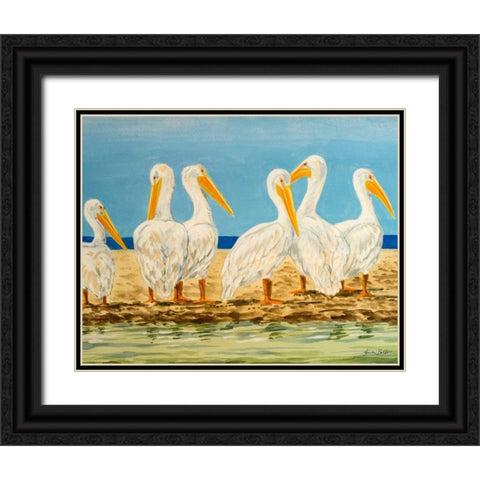 Coastal Flock II Black Ornate Wood Framed Art Print with Double Matting by Baliko, Linda