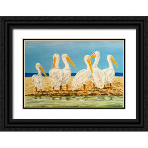 Coastal Flock II Black Ornate Wood Framed Art Print with Double Matting by Baliko, Linda