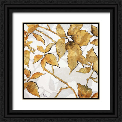 Gold Shadows I Black Ornate Wood Framed Art Print with Double Matting by Pinto, Patricia