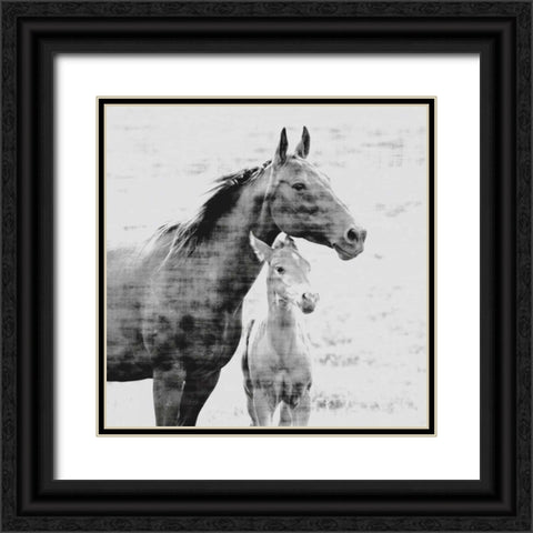 Mother and Child Border Black Ornate Wood Framed Art Print with Double Matting by Walker, Carol