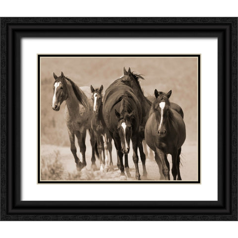 Waterhole March Black Ornate Wood Framed Art Print with Double Matting by Walker, Carol