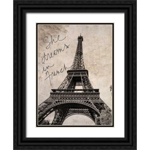 French Dreams Border Black Ornate Wood Framed Art Print with Double Matting by Navas, Emily