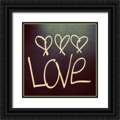 Triple Love and Hope I Black Ornate Wood Framed Art Print with Double Matting by Peck, Gail