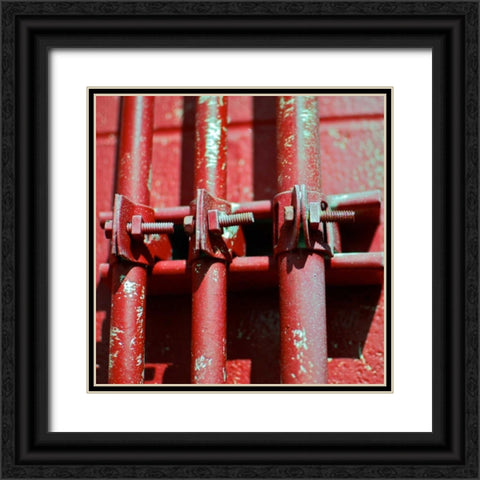 Pipes Square II Black Ornate Wood Framed Art Print with Double Matting by Peck, Gail