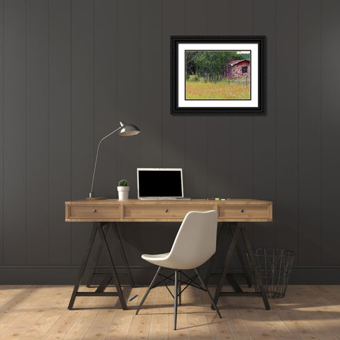 Country Meadow II Black Ornate Wood Framed Art Print with Double Matting by Peck, Gail