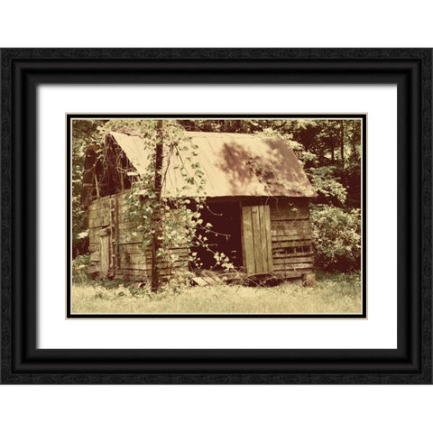Homestead Black Ornate Wood Framed Art Print with Double Matting by Peck, Gail