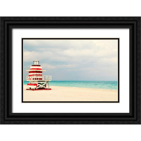 Look Out Point Black Ornate Wood Framed Art Print with Double Matting by Peck, Gail