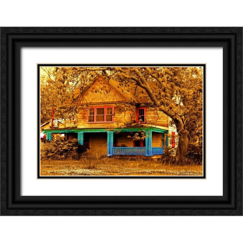 Porch in Blues Black Ornate Wood Framed Art Print with Double Matting by Mabat, Ynon