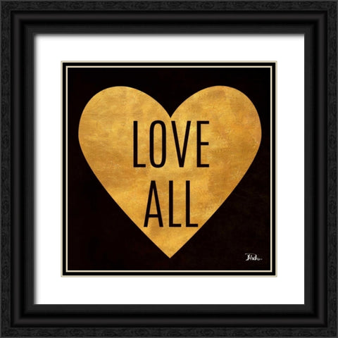Love and Live Border I Black Ornate Wood Framed Art Print with Double Matting by Pinto, Patricia