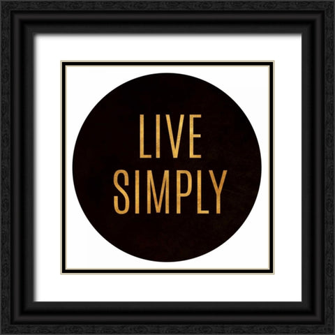 Love and Live Circle Border Black Ornate Wood Framed Art Print with Double Matting by Pinto, Patricia