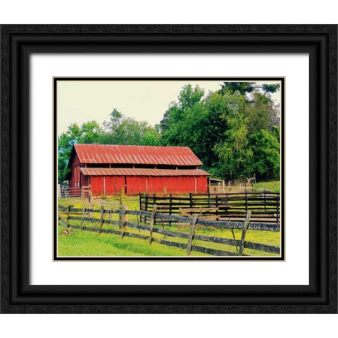 American Suite Black Ornate Wood Framed Art Print with Double Matting by Peck, Gail