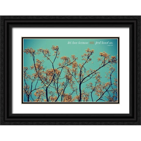 We Love Black Ornate Wood Framed Art Print with Double Matting by Peck, Gail