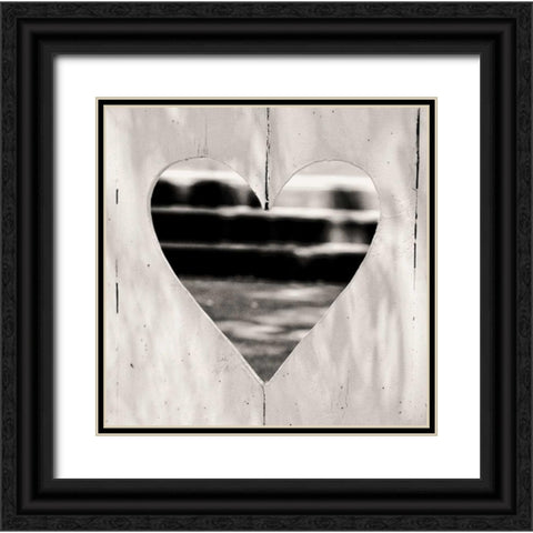 Whole Hearted Fence Black Ornate Wood Framed Art Print with Double Matting by Peck, Gail