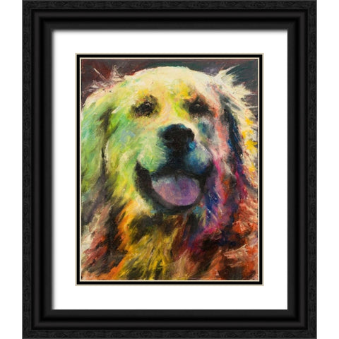 Happy Companion I Black Ornate Wood Framed Art Print with Double Matting by Johnson, Walt