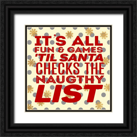 Fun and Games Black Ornate Wood Framed Art Print with Double Matting by SD Graphics Studio