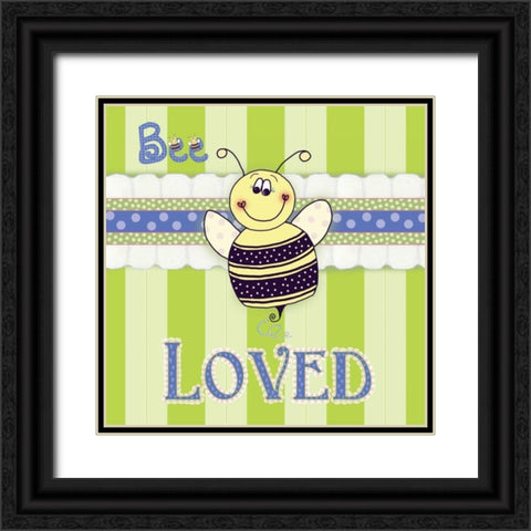 Bee Border I Black Ornate Wood Framed Art Print with Double Matting by Metz, Andi