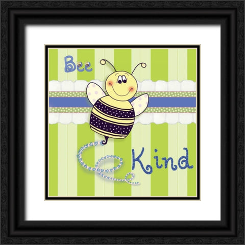 Bee Border II Black Ornate Wood Framed Art Print with Double Matting by Metz, Andi