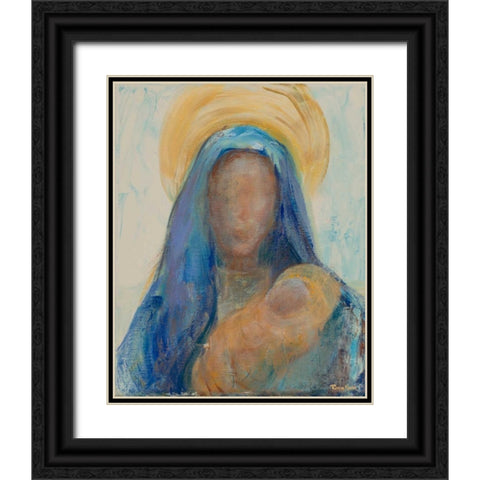 Mother and Child I Black Ornate Wood Framed Art Print with Double Matting by Maria, Robin