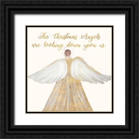 Christmas Angel Black Ornate Wood Framed Art Print with Double Matting by Maria, Robin