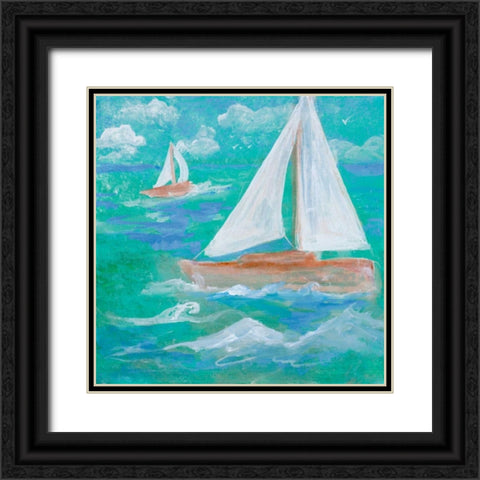 Regatta Winds III Black Ornate Wood Framed Art Print with Double Matting by Maria, Robin