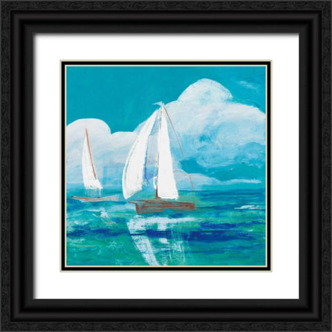 Regatta Winds II Black Ornate Wood Framed Art Print with Double Matting by Maria, Robin