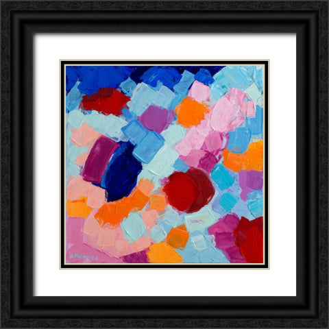 Flower Amoebic Party II Black Ornate Wood Framed Art Print with Double Matting by Coolick, Ann Marie