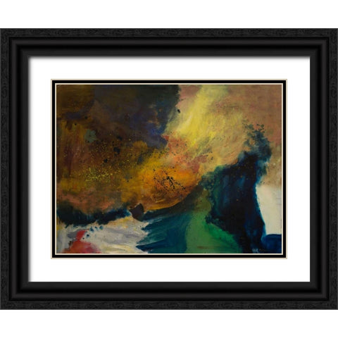 Wave Black Ornate Wood Framed Art Print with Double Matting by Maria, Robin