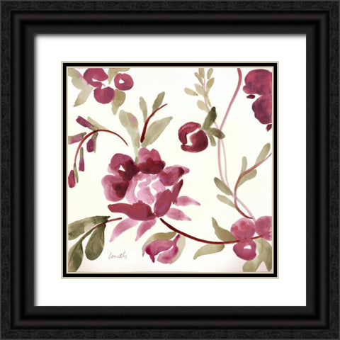 French Floral in Marsala Black Ornate Wood Framed Art Print with Double Matting by Loreth, Lanie