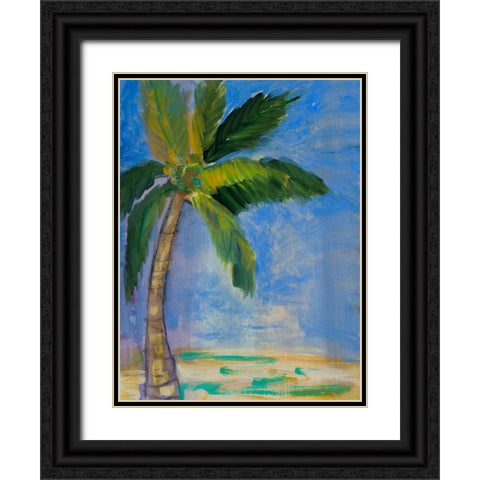 Tropical Palms II Black Ornate Wood Framed Art Print with Double Matting by Maria, Robin