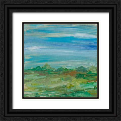 My Land II Black Ornate Wood Framed Art Print with Double Matting by Maria, Robin