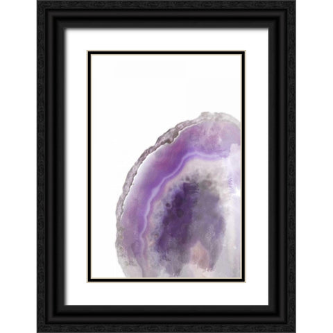 Purple Watercolor Agate Rectangle Black Ornate Wood Framed Art Print with Double Matting by Bryant, Susan