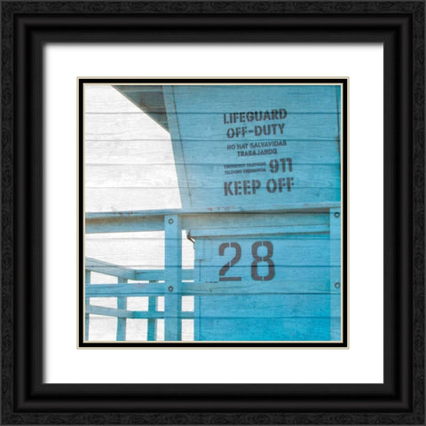 Life Guard Beach Shack Black Ornate Wood Framed Art Print with Double Matting by Bryant, Susan