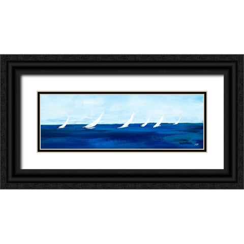 Windjammer Panel I Black Ornate Wood Framed Art Print with Double Matting by DeRice, Julie